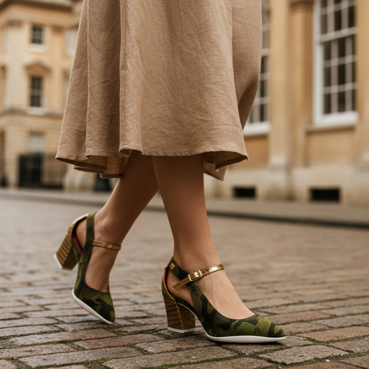 La La - Green Camo/Bronze dress shoe - Chanii B