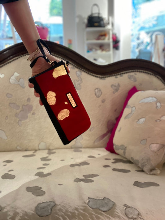 Savon - Red/Gold wallet clutch - Chanii B