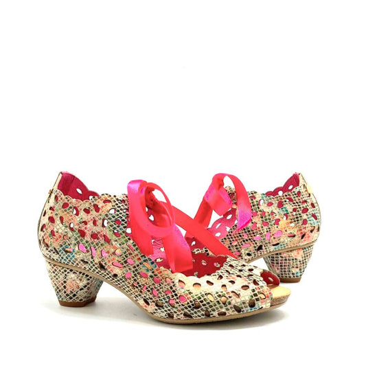 Luca -Nude multi print low heel - Chanii B