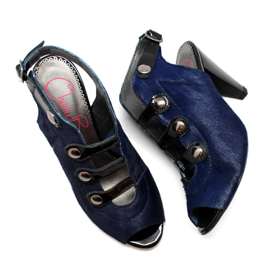 Honey - Navy Pony open toe sandal - Chanii B