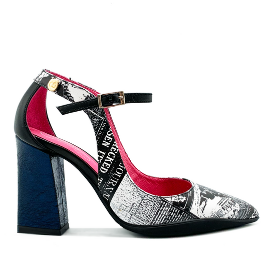 Pointure - Black Newsprint- Navy - Chanii B