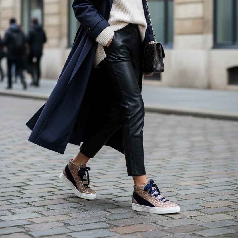 Patin - Rose Gold Pony high top sneaker