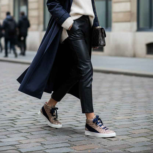 Patin - Rose Gold Pony high top sneaker