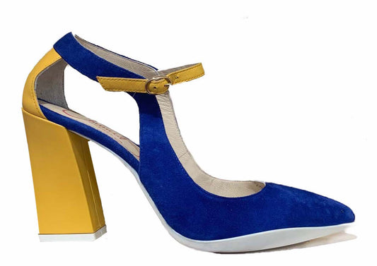 Pointure Blue -yellow high heel shoe - Chanii B