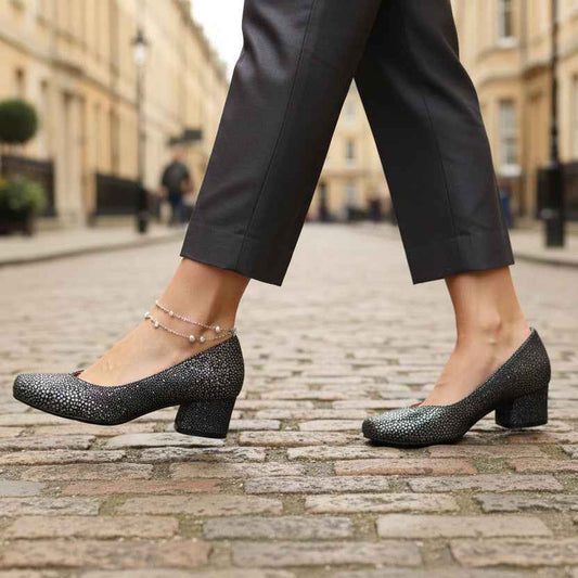 Polo - Grey Stingray Low heel shoe