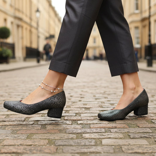 Polo - Grey Stingray Low heel shoe - Chanii B