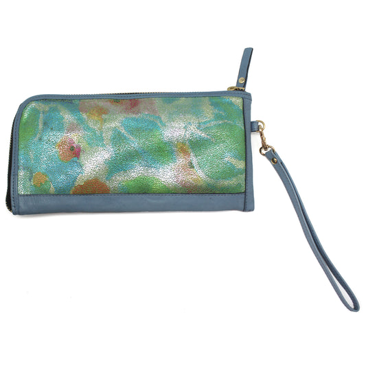 Savon - Turquoise Floral-clutch-wallet - Chanii B