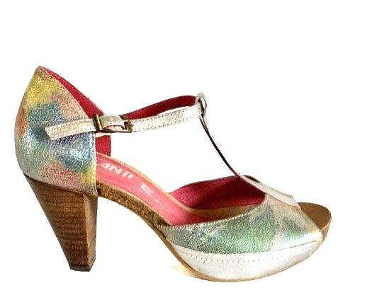 Soliel Turquoise T strap sandal- LAST PAIR 37 - Chanii B