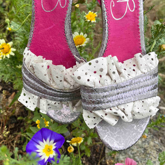 Spritz- Silver ivory sandal- Last pair 37! - Chanii B