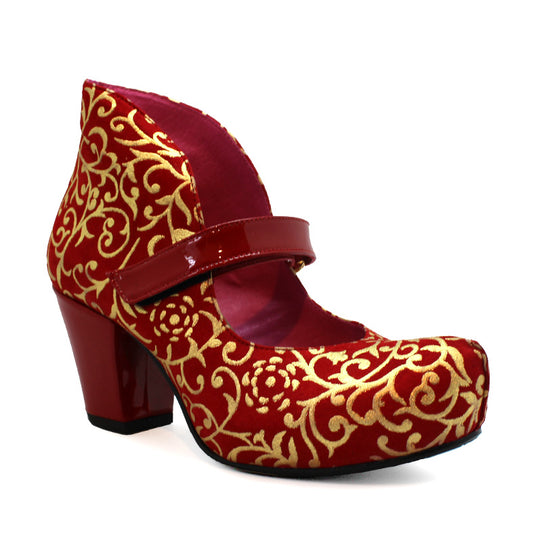 Stylo - Red Scroll-heel-cork - Chanii B