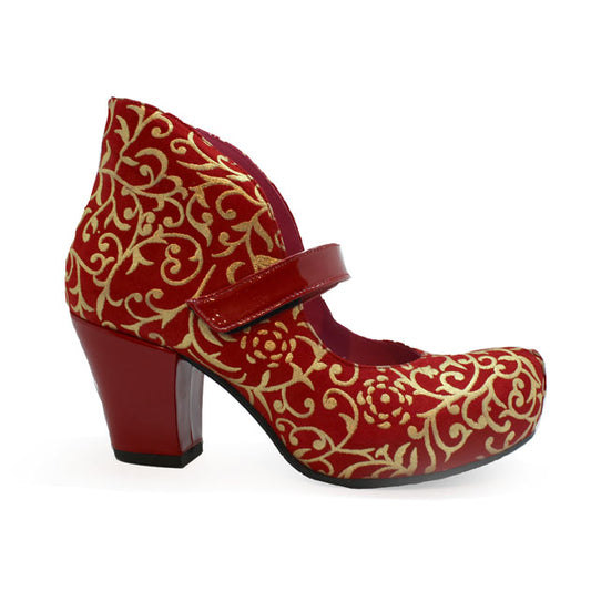 Stylo - Red Scroll-heel-cork - Chanii B