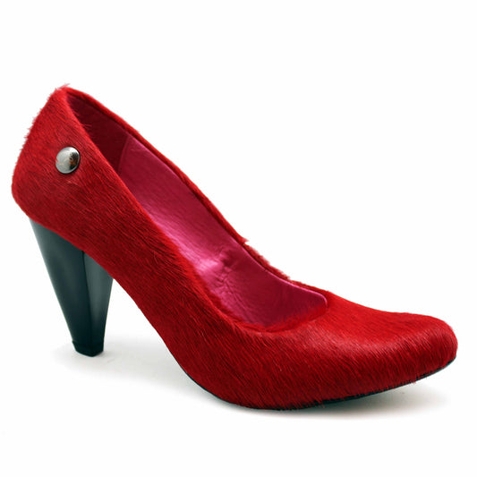 Tierra - Red cow hide heel shoe - Chanii B