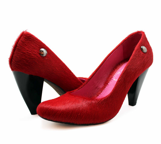 Tierra - Red cow hide heel shoe - Chanii B