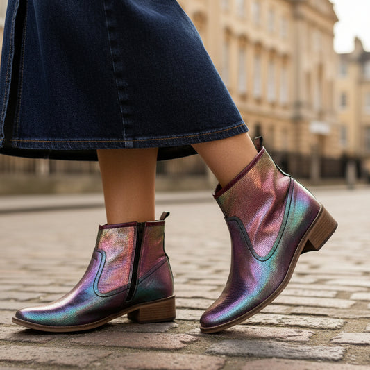 Zipp - Iridescent ankle boot - Chanii B