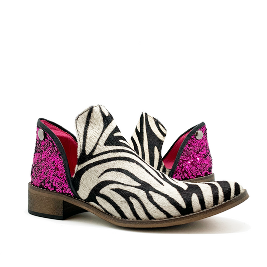Zippette -Limited edition Zebra Cowhide-print/Fuchsia - Chanii B