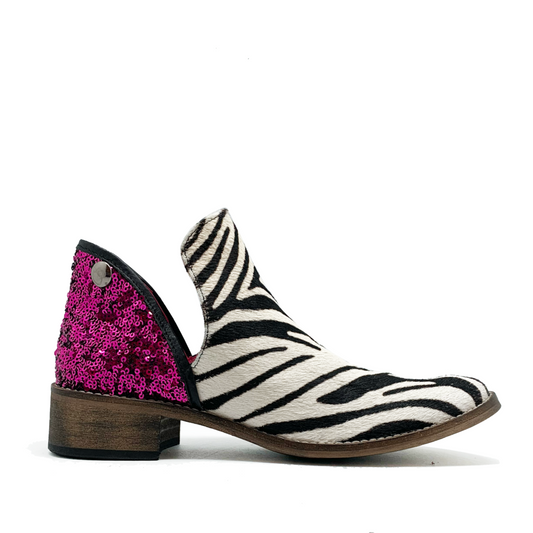 Zippette -Limited edition Zebra Cowhide-print/Fuchsia - Chanii B