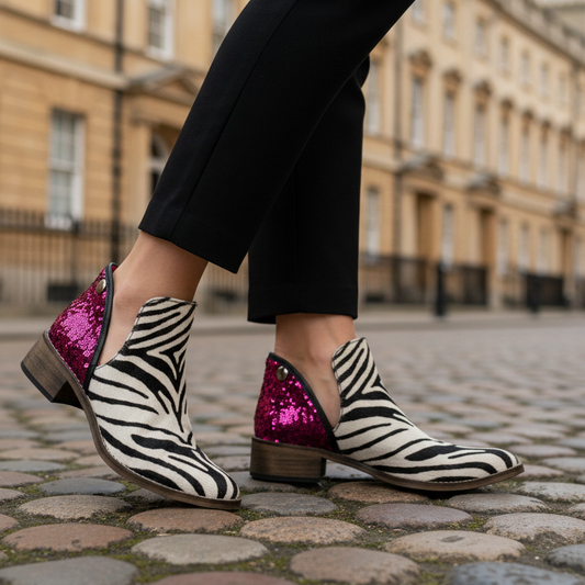 Zippette -Limited edition Zebra Cowhide-print/Fuchsia - Chanii B