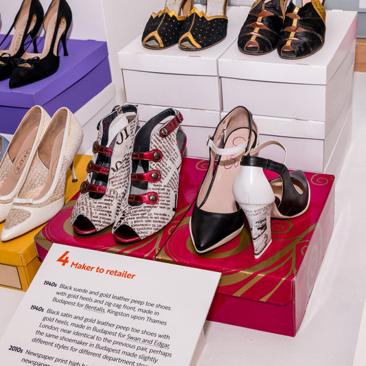 Chanii B shoes on display at the Fashion Museum, Bath