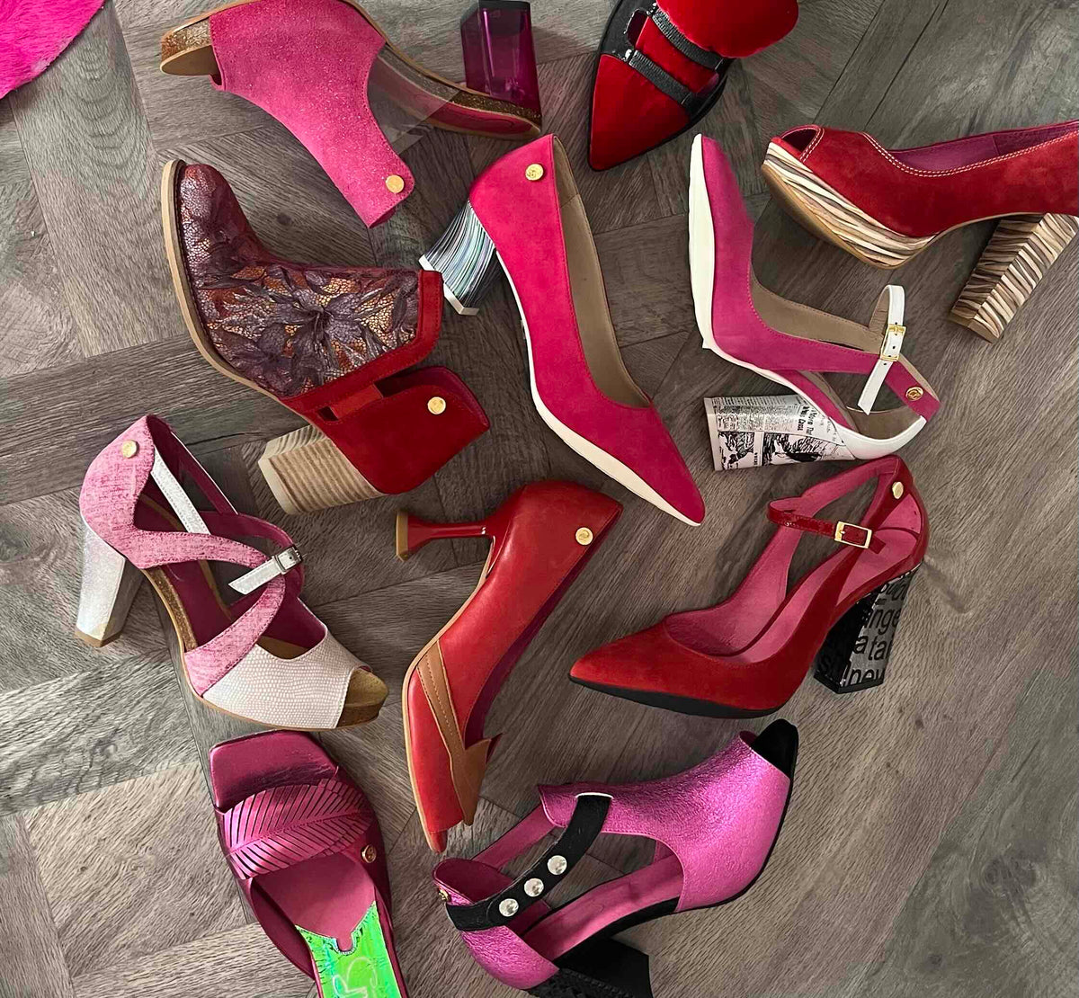 RED AND PINK SHOES