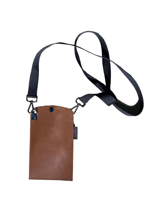 Le Paquete- tan phone holder handbag