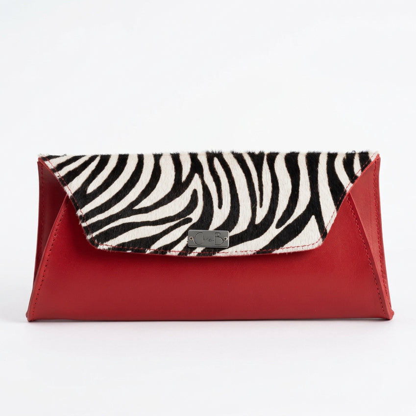 Fold Clutch - Zebra and red clutch