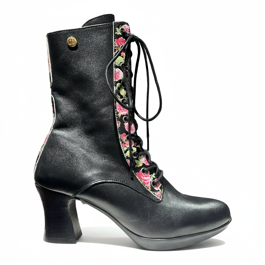 Fergie - Black Roses victorian boot
