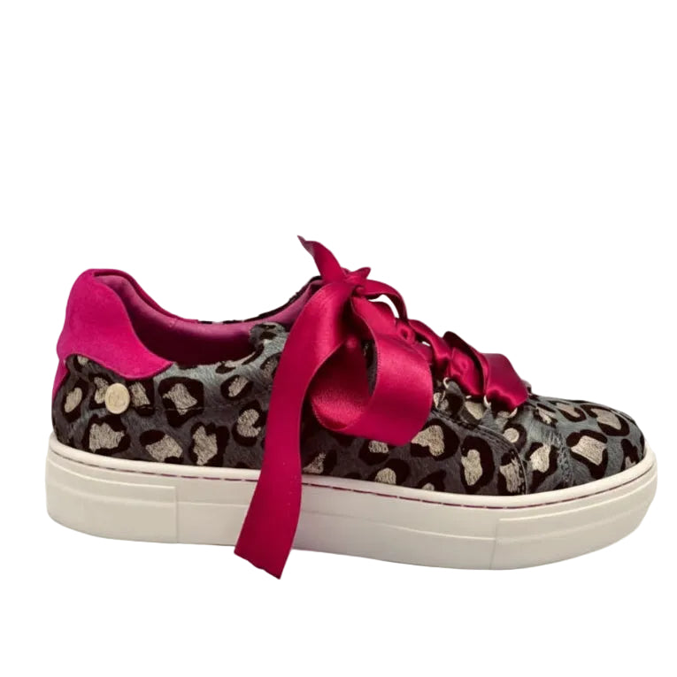 Skate Denim leopard gold cowhide sneaker