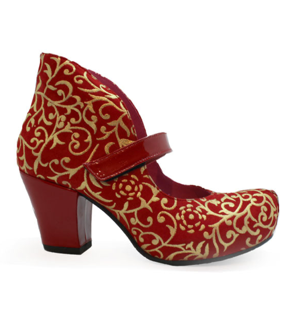 Stylo - Red Scroll-heel-cork