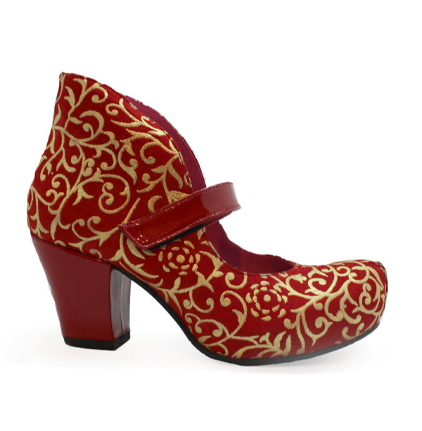 Stylo - Red Scroll-heel-cork