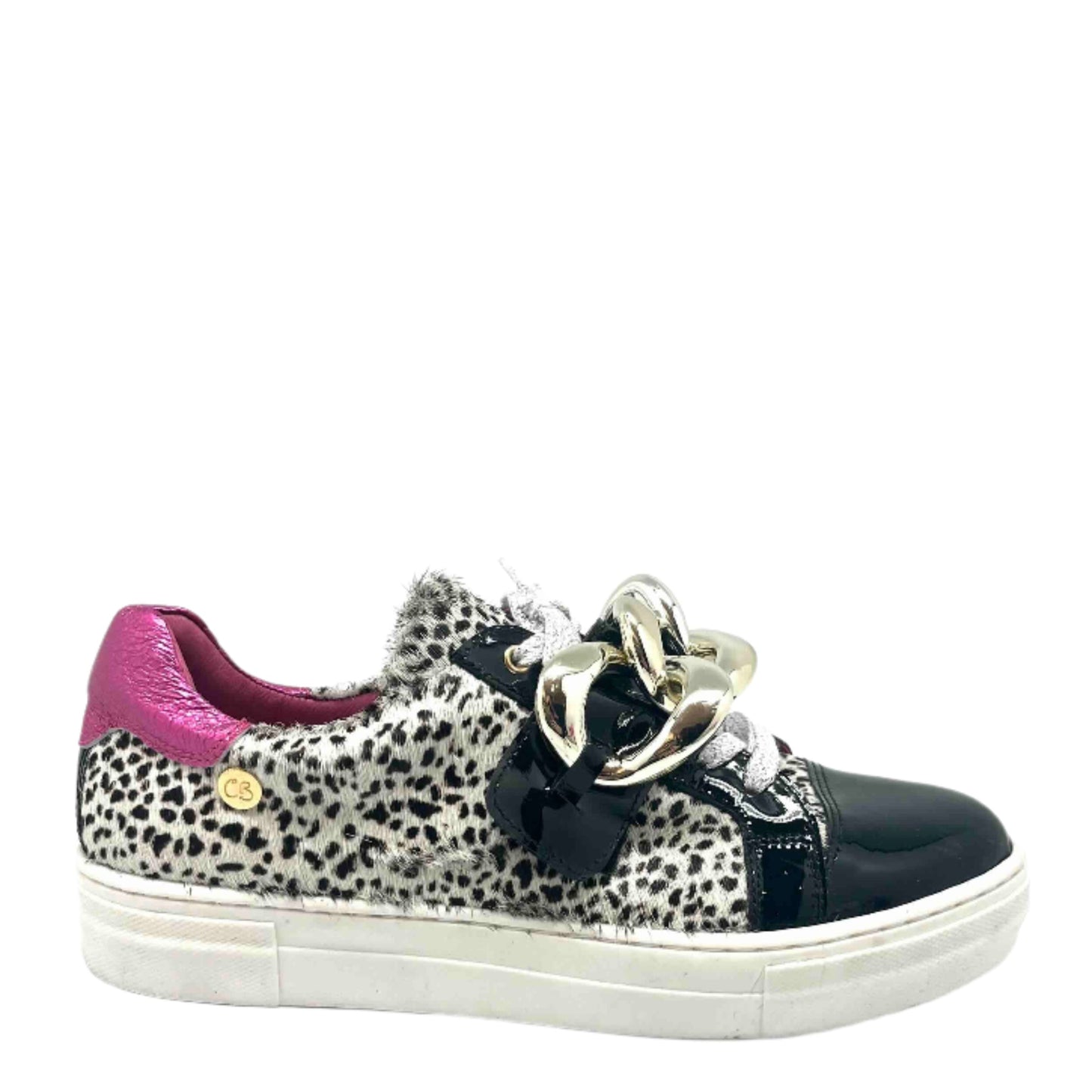 Cello- Cheetah black-fuchsia sneaker