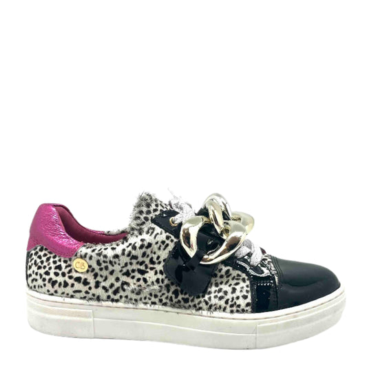 Cello- Cheetah black-fuchsia sneaker