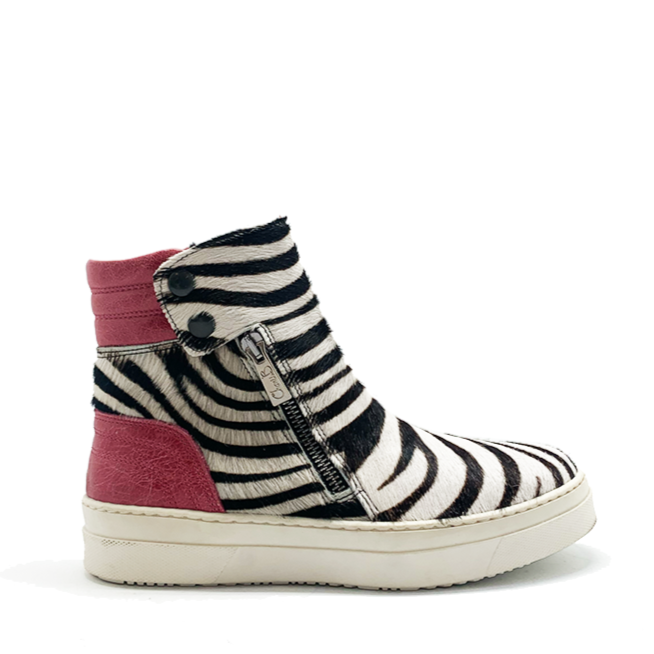 Chat - Zebra/Fuchsia sneaker boot