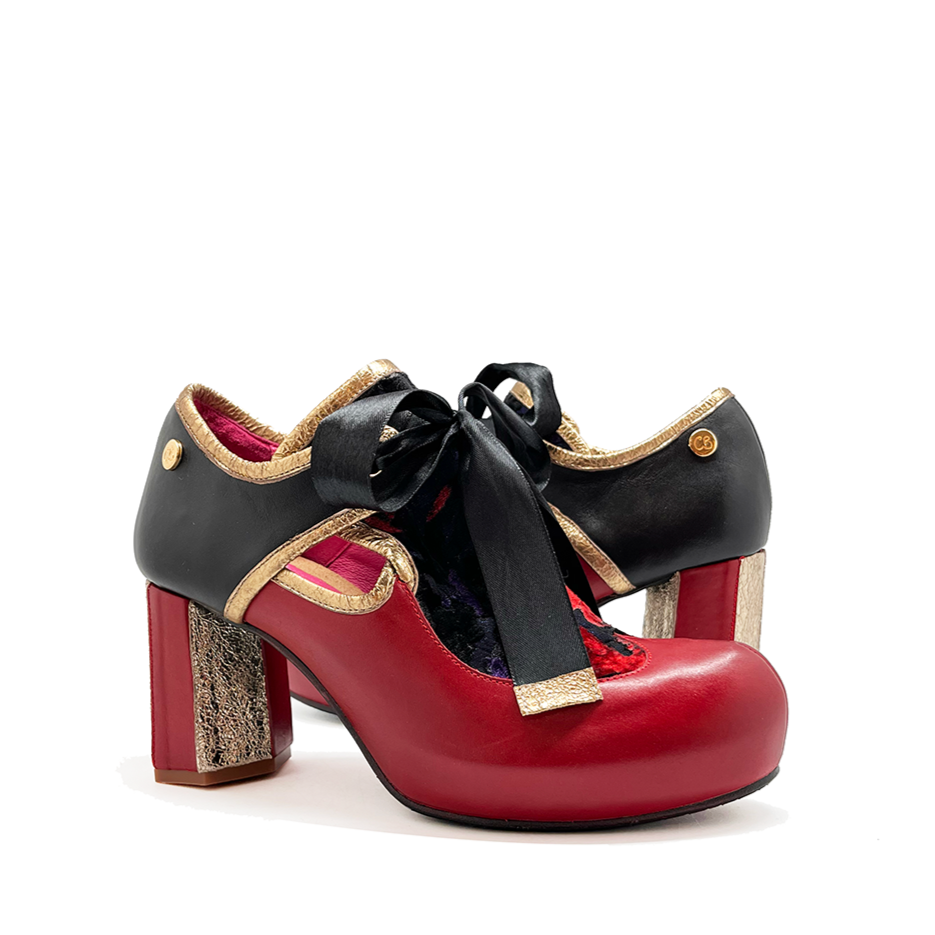 Diana - Red block heel shoe