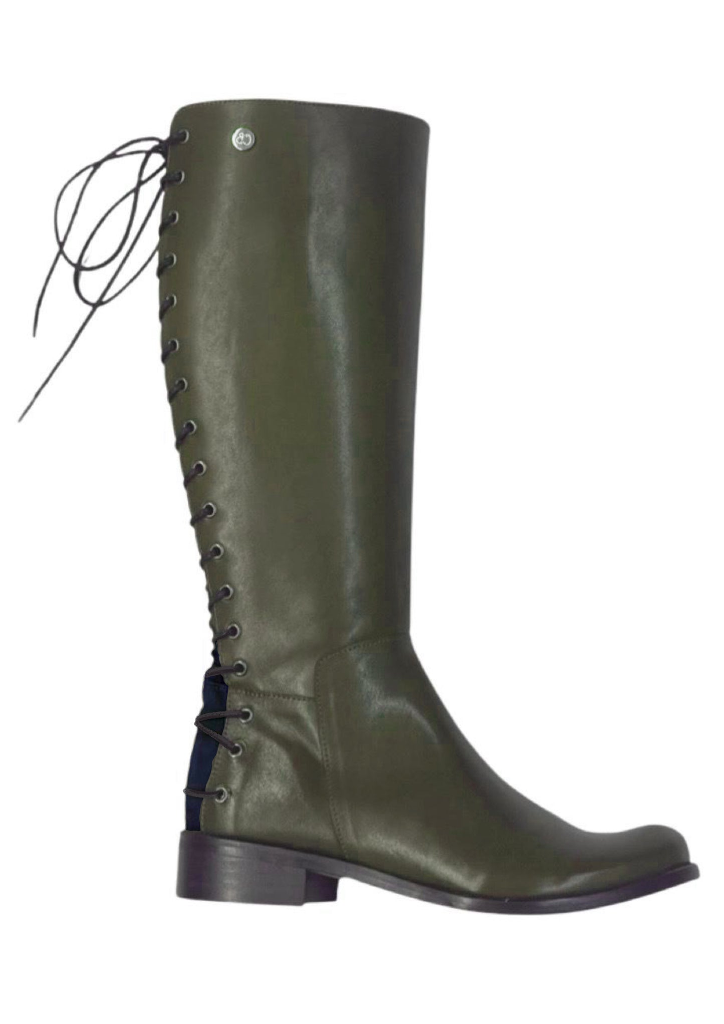 Empire - green leather long leg boot