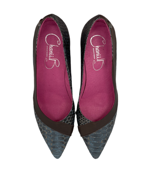 Salon - Navy Cobra medium heel shoe - Chanii B