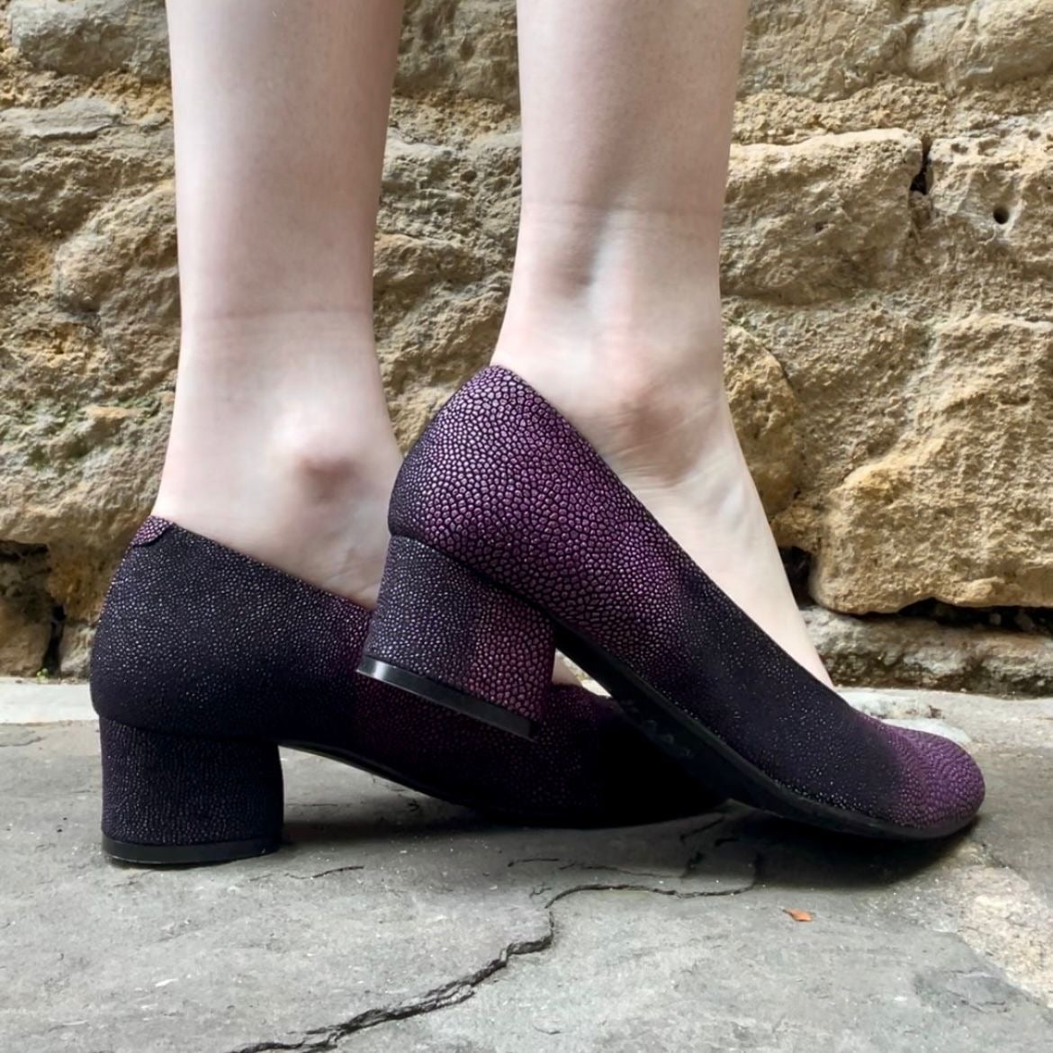 Polo - Purple Stingray Low heel shoe