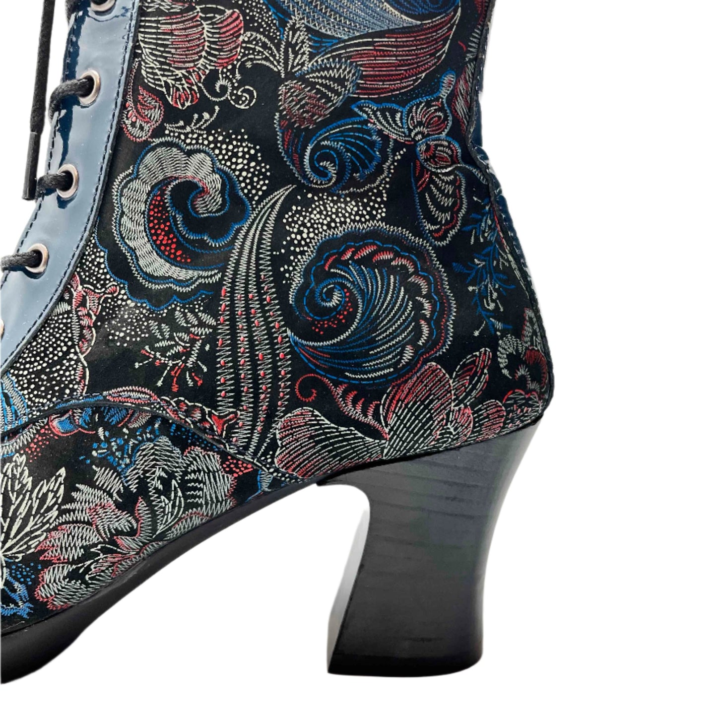 Fergie - Navy Floral victorian lace up