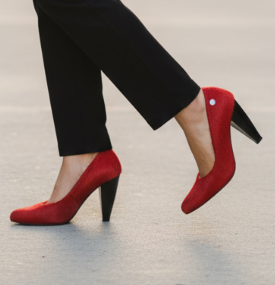 Tierra - Red cow hide heel shoe - Chanii B