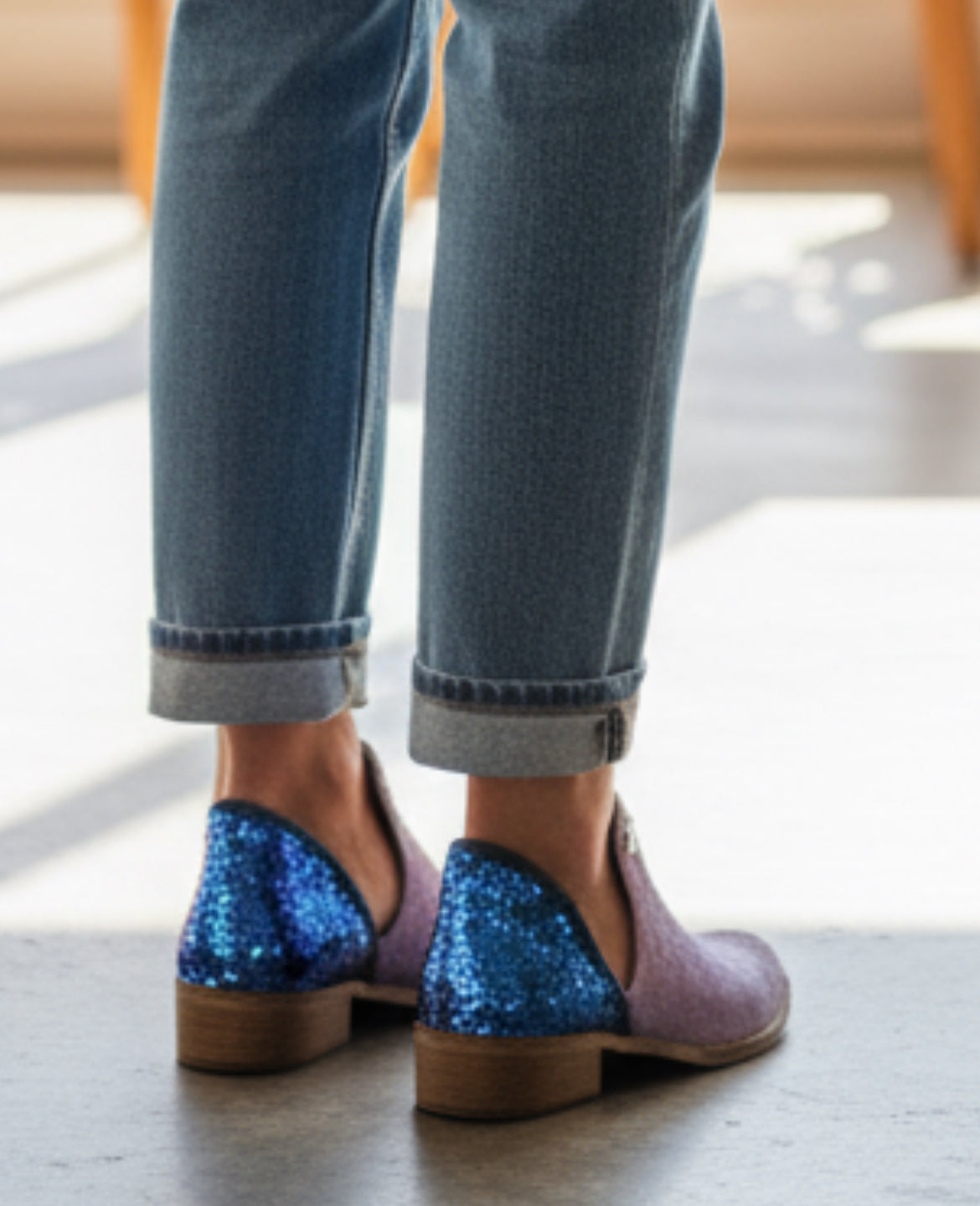 Zippette -Lilac cowhide ankle boot