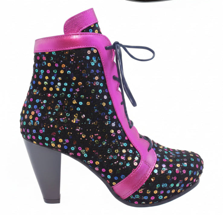 Mon Chou - Black Fuchsia sparkle suede fuchsia- PRE ORDER