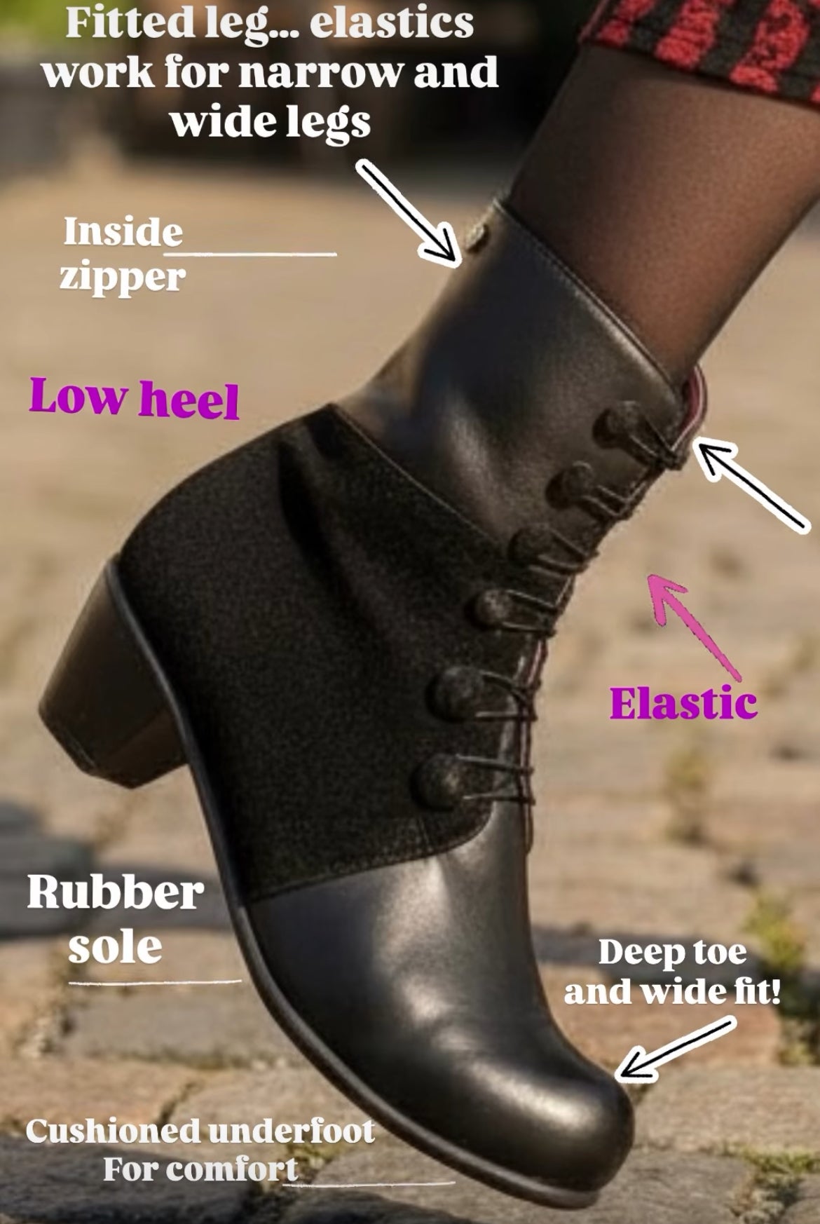 Chateau Noir - Black Button boot - Chanii B