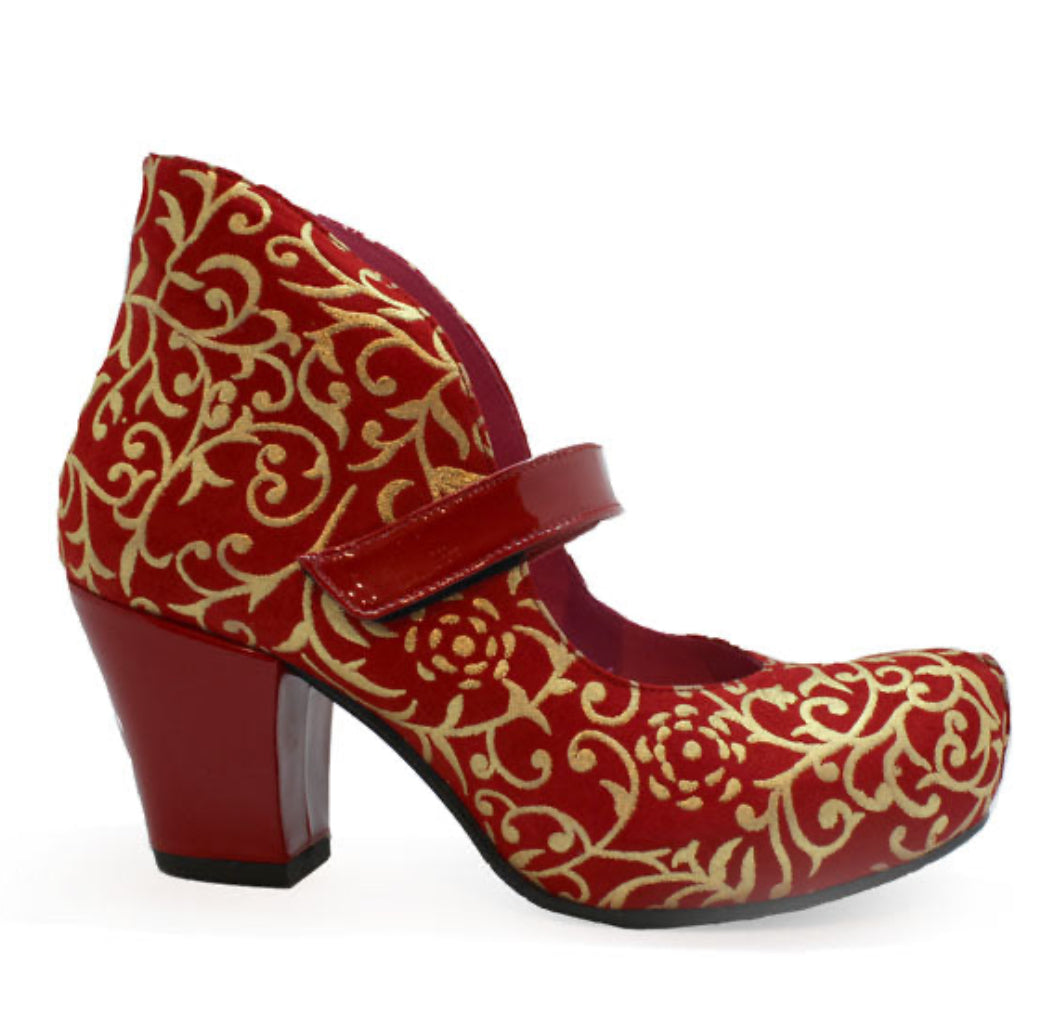 Red cork heels store