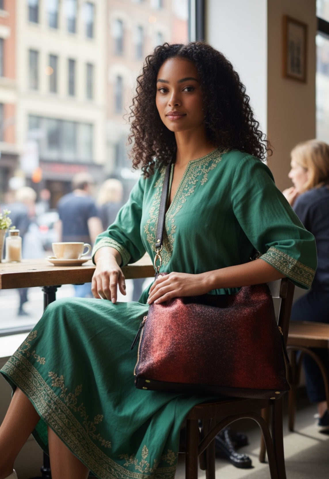 Riche - Red leather Stingray print Handbag - Chanii B