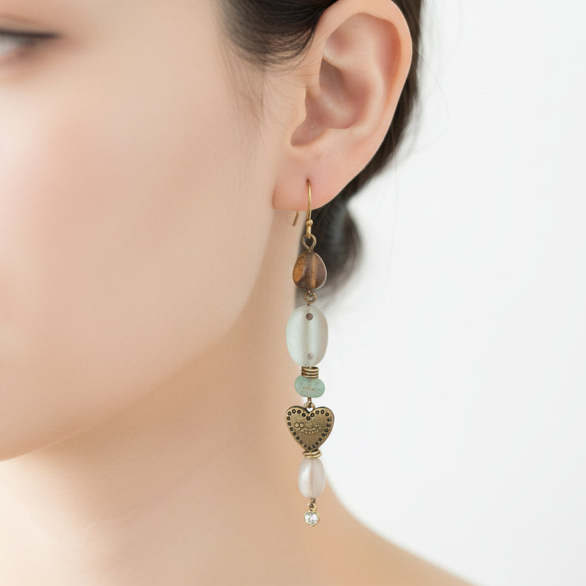 Earrings- Green mirror