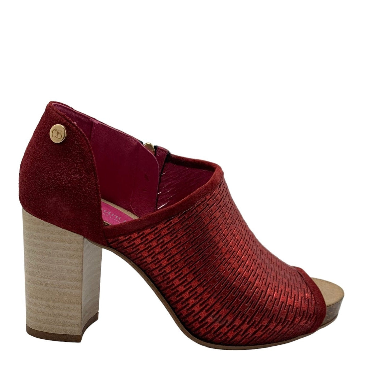 Parc -Ruby red open toe heel sandal