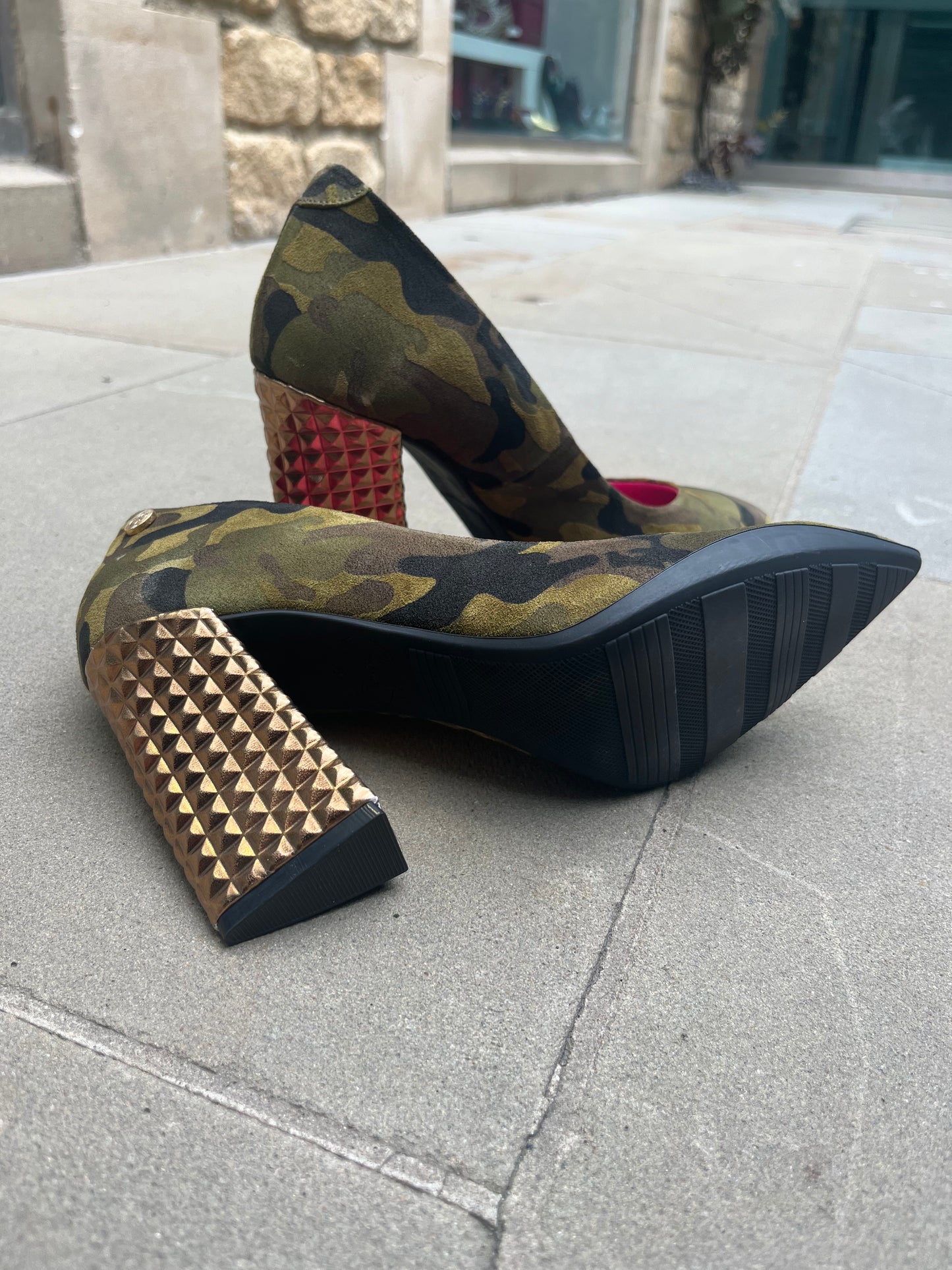 Pailette- Army Gold- High heel shoe