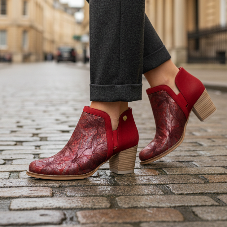 Plume -Red ankle boot