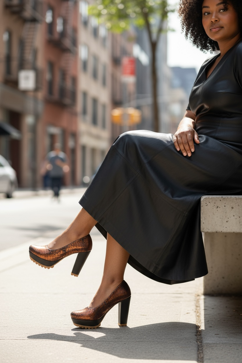 Pate - Copper Laser stripe platform shoe - Chanii B