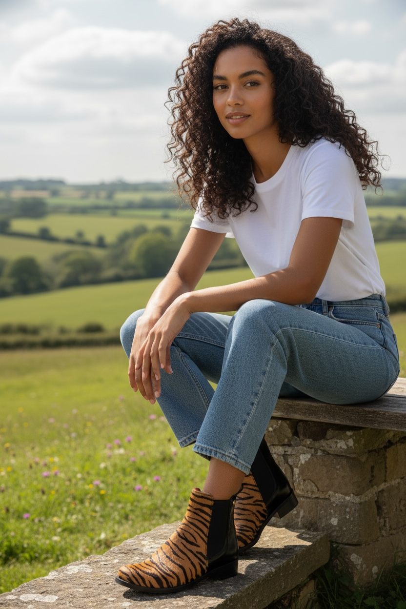 Taille -Tiger Cowhide Chelsey boot - Chanii B