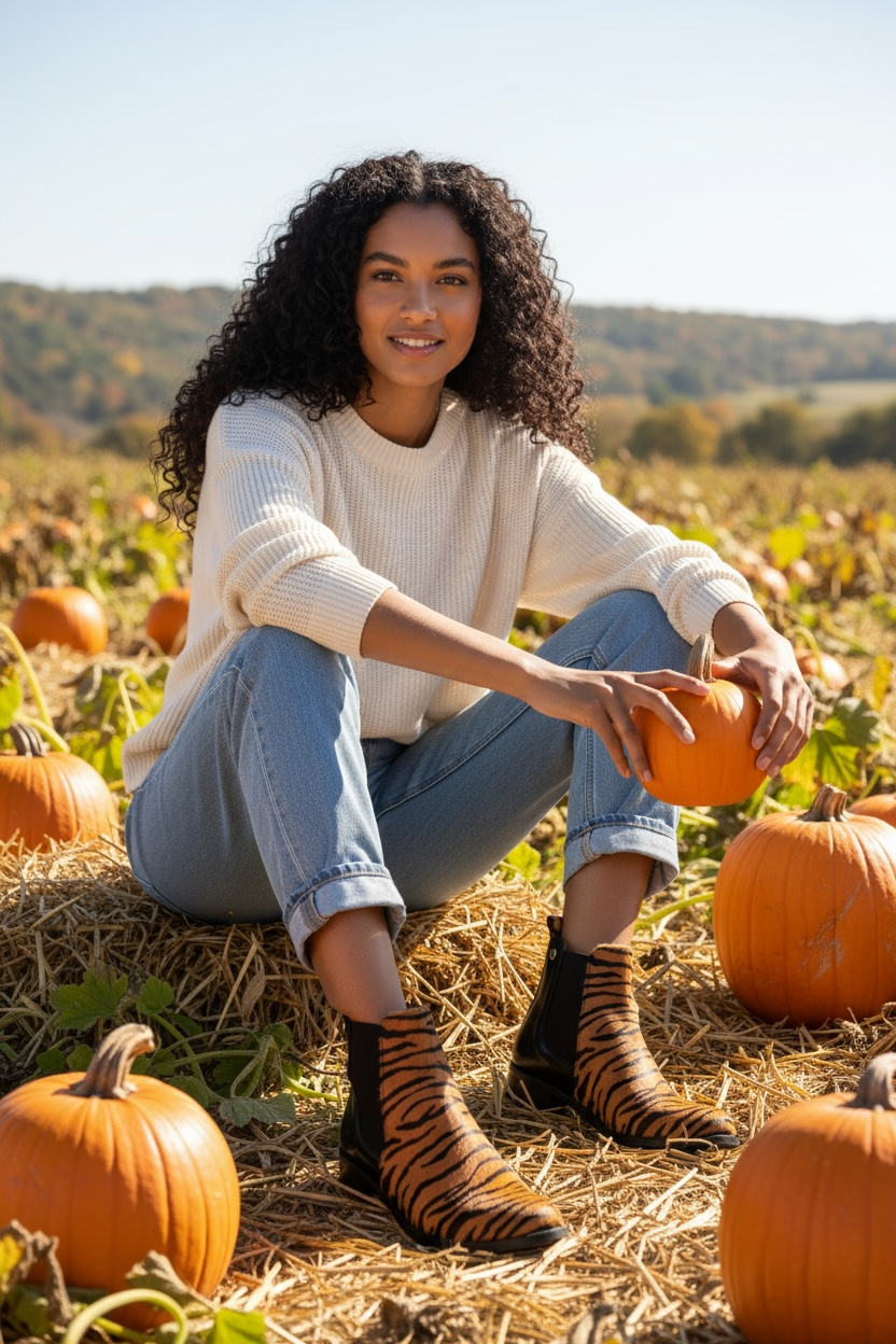 Taille -Tiger Cowhide Chelsey boot - Chanii B